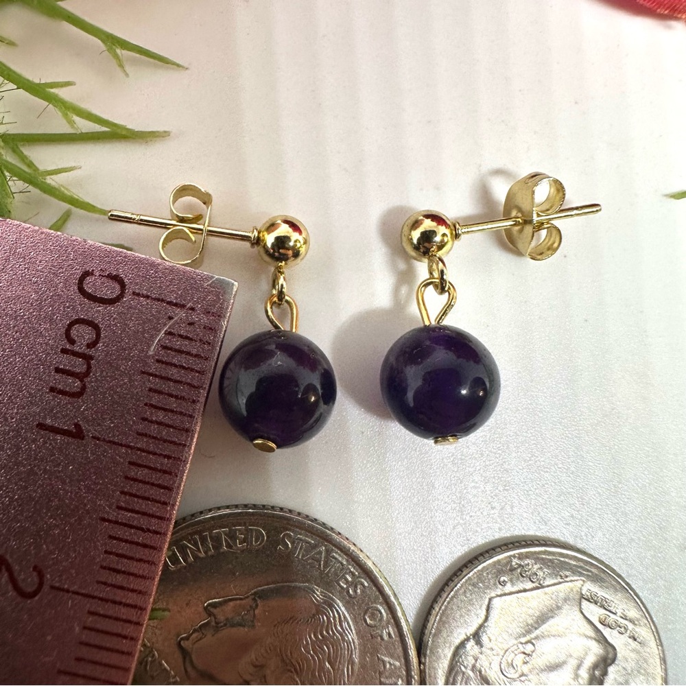 NEW⚜️ AMETHYST Drop Beaded Earrings - Picture 7 of 7